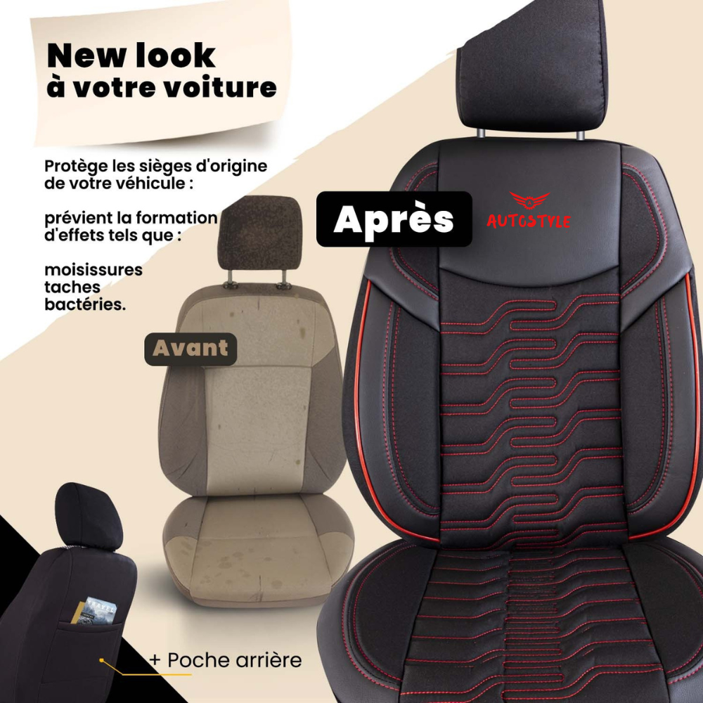 AutoStyle – مضاد للتعرق، أغطية مقاعد فاخرة التوب